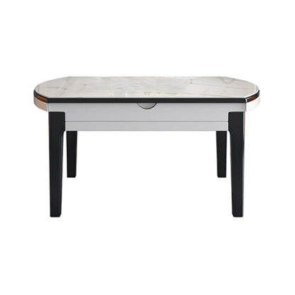 Drop-Leaf Dining Table Round White Dinner Table with Wooden Base White Without Chairs Clearhalo 'Dining Tables & Seating' 'Dining Tables' 'dining_table' 'furn' 'furn_dining_table' 'Furniture' 'Kitchen & Dining Furniture' 7177800