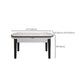 Drop-Leaf Dining Table Round White Dinner Table with Wooden Base Clearhalo 'Dining Tables & Seating' 'Dining Tables' 'dining_table' 'furn' 'furn_dining_table' 'Furniture' 'Kitchen & Dining Furniture' 7177805