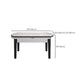 Drop-Leaf Dining Table Round White Dinner Table with Wooden Base Clearhalo 'Dining Tables & Seating' 'Dining Tables' 'dining_table' 'furn' 'furn_dining_table' 'Furniture' 'Kitchen & Dining Furniture' 7177806