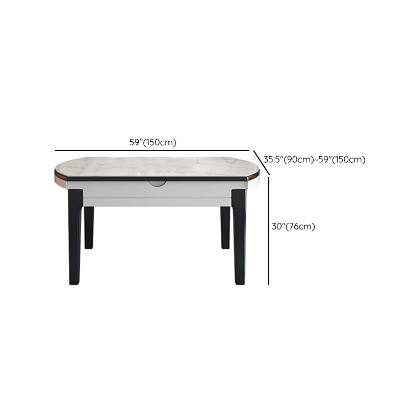 Drop-Leaf Dining Table Round White Dinner Table with Wooden Base Clearhalo 'Dining Tables & Seating' 'Dining Tables' 'dining_table' 'furn' 'furn_dining_table' 'Furniture' 'Kitchen & Dining Furniture' 7177807
