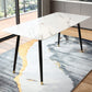 Rectangle Modern Dining Table White Stone Top Indoor Dinette Table