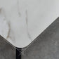 Rectangle Modern Dining Table White Stone Top Indoor Dinette Table