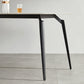 Rectangle Modern Dining Table White Stone Top Indoor Dinette Table