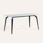 Rectangle Modern Dining Table White Stone Top Indoor Dinette Table