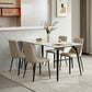 Rectangle Modern Dining Table White Stone Top Indoor Dinette Table