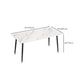 Rectangle Modern Dining Table White Stone Top Indoor Dinette Table