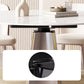 Sintered Stone Dining Table Drop-Leaf Round Dinner Table for Dining Room Clearhalo 'Dining Tables & Seating' 'Dining Tables' 'dining_table' 'furn' 'furn_dining_table' 'Furniture' 'Kitchen & Dining Furniture' 7177835
