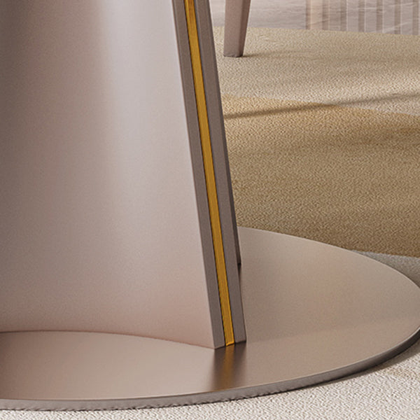 Sintered Stone Dining Table Drop-Leaf Round Dinner Table for Dining Room Clearhalo 'Dining Tables & Seating' 'Dining Tables' 'dining_table' 'furn' 'furn_dining_table' 'Furniture' 'Kitchen & Dining Furniture' 7177836