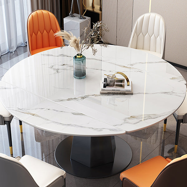 Sintered Stone Dining Table Drop-Leaf Dinner Table for Dining Room Clearhalo 'Dining Tables & Seating' 'Dining Tables' 'dining_table' 'furn' 'furn_dining_table' 'Furniture' 'Kitchen & Dining Furniture' 7177861