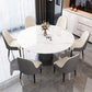 Modern Sintered Stone Dining Table Drop-Leaf Dinner Table for Dining Room