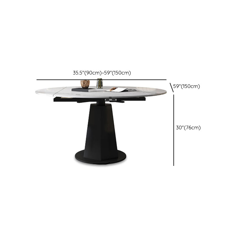 Modern Sintered Stone Dining Table Drop-Leaf Dinner Table for Dining Room