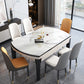 Modern Drop-Leaf Dining Table Sintered Stone Dinner Table for Dining Room