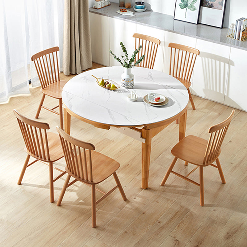 Stone Top Dinette Table with Wooden Frame Modern White Home Dining Table Clearhalo 'Dining Tables & Seating' 'Dining Tables' 'dining_table' 'furn' 'furn_dining_table' 'Furniture' 'Kitchen & Dining Furniture' 7177927