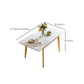 Stone Top Dinette Table with Wooden Frame Modern White Home Dining Table Clearhalo 'Dining Tables & Seating' 'Dining Tables' 'dining_table' 'furn' 'furn_dining_table' 'Furniture' 'Kitchen & Dining Furniture' 7177935