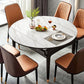 Sintered Stone Dining Table Round Drop-Leaf Dinner Table for Dining Room Clearhalo 'Dining Tables & Seating' 'Dining Tables' 'dining_table' 'furn' 'furn_dining_table' 'Furniture' 'Kitchen & Dining Furniture' 7177936