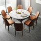 Sintered Stone Dining Table Round Drop-Leaf Dinner Table for Dining Room Clearhalo 'Dining Tables & Seating' 'Dining Tables' 'dining_table' 'furn' 'furn_dining_table' 'Furniture' 'Kitchen & Dining Furniture' 7177941