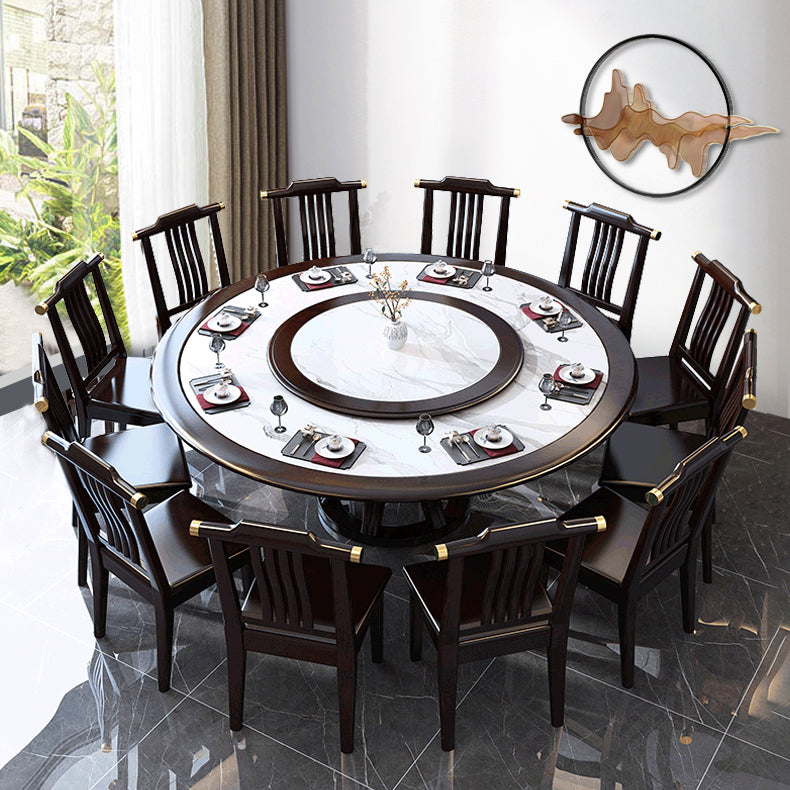 Rubberwood Frame Dinette Table Traditional Round Indoor Dining Table Clearhalo 'Dining Tables & Seating' 'Dining Tables' 'dining_table' 'furn' 'furn_dining_table' 'Furniture' 'Kitchen & Dining Furniture' 7177954
