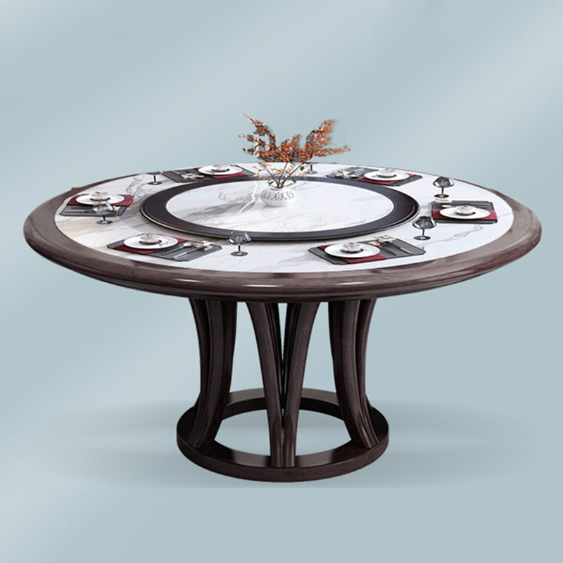 Rubberwood Frame Dinette Table Traditional Round Indoor Dining Table Clearhalo 'Dining Tables & Seating' 'Dining Tables' 'dining_table' 'furn' 'furn_dining_table' 'Furniture' 'Kitchen & Dining Furniture' 7177956