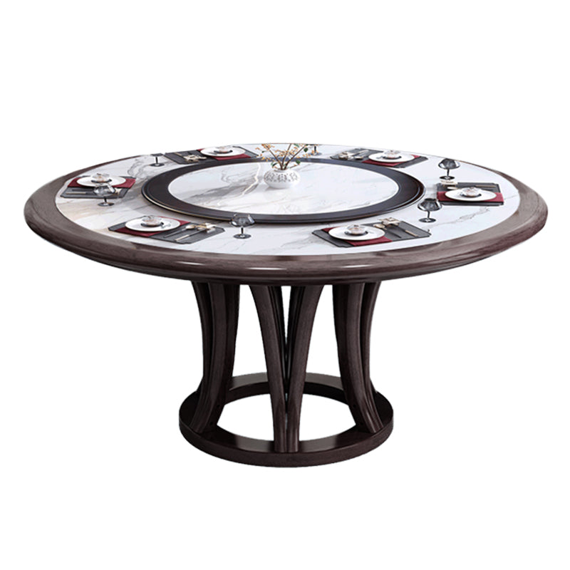 Rubberwood Frame Dinette Table Traditional Round Indoor Dining Table Without Chairs Clearhalo 'Dining Tables & Seating' 'Dining Tables' 'dining_table' 'furn' 'furn_dining_table' 'Furniture' 'Kitchen & Dining Furniture' 7177957