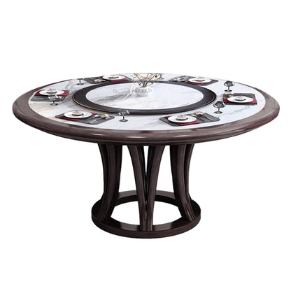 Rubberwood Frame Dinette Table Traditional Round Indoor Dining Table Without Chairs Clearhalo 'Dining Tables & Seating' 'Dining Tables' 'dining_table' 'furn' 'furn_dining_table' 'Furniture' 'Kitchen & Dining Furniture' 7177957