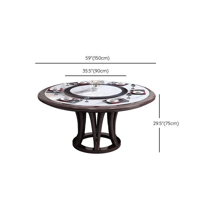 Rubberwood Frame Dinette Table Traditional Round Indoor Dining Table Clearhalo 'Dining Tables & Seating' 'Dining Tables' 'dining_table' 'furn' 'furn_dining_table' 'Furniture' 'Kitchen & Dining Furniture' 7177964