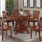 Brown Wood Dining Table for Home Rubberwood Dinette Table with Pedestal