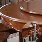 Brown Wood Dining Table for Home Rubberwood Dinette Table with Pedestal