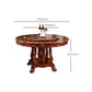 Brown Wood Dining Table for Home Rubberwood Dinette Table with Pedestal