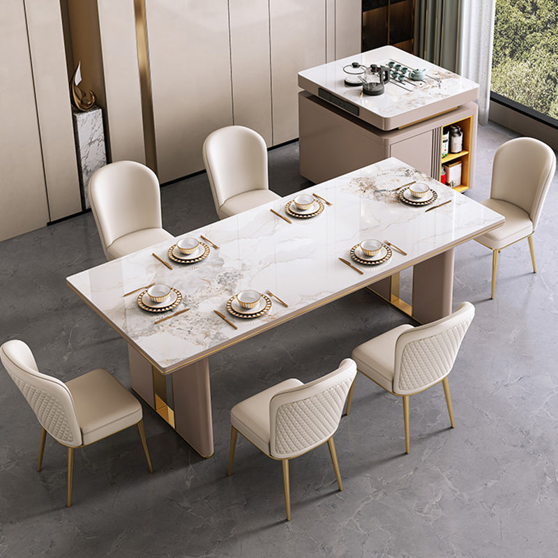 Sintered Stone Dining Table Modern Rectangle Dinner Table for Dining Room Clearhalo 'Dining Tables & Seating' 'Dining Tables' 'dining_table' 'furn' 'furn_dining_table' 'Furniture' 'Kitchen & Dining Furniture' 7177989