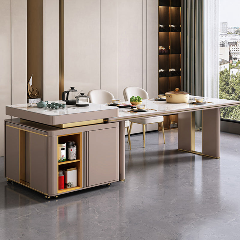 Sintered Stone Dining Table Modern Rectangle Dinner Table for Dining Room Clearhalo 'Dining Tables & Seating' 'Dining Tables' 'dining_table' 'furn' 'furn_dining_table' 'Furniture' 'Kitchen & Dining Furniture' 7177990