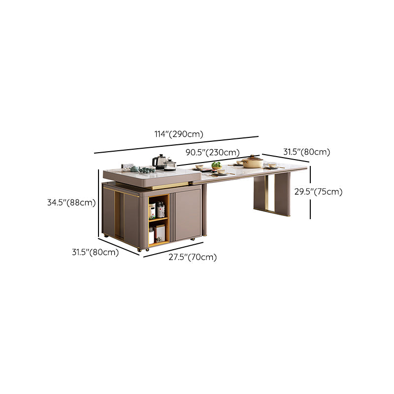 Sintered Stone Dining Table Modern Rectangle Dinner Table for Dining Room Clearhalo 'Dining Tables & Seating' 'Dining Tables' 'dining_table' 'furn' 'furn_dining_table' 'Furniture' 'Kitchen & Dining Furniture' 7178006