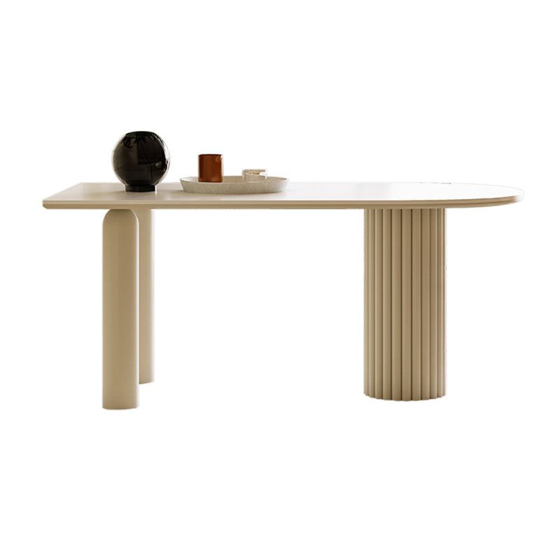 White Modern Dining Table Sintered Stone Dinner Table for Dining Room