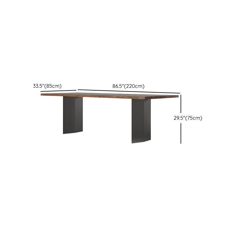 Brown Solid Wood Top Dining Table Rectangle Kitchen Dinette Table Clearhalo 'Dining Tables & Seating' 'Dining Tables' 'dining_table' 'furn' 'furn_dining_table' 'Furniture' 'Kitchen & Dining Furniture' 7178039