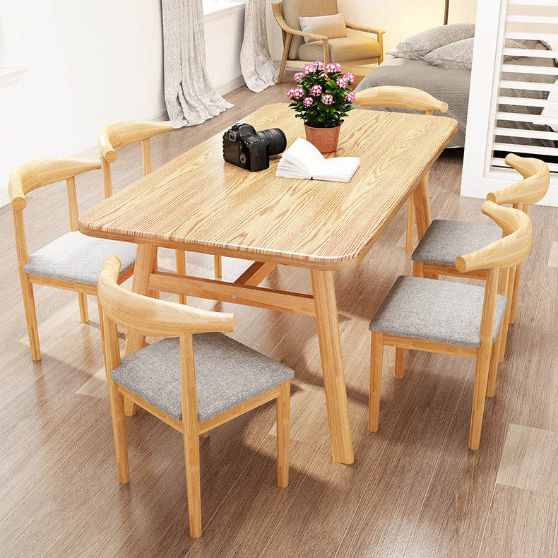 Modern Dining Table Rectangle Wooden Dinner Table for Dining Room Clearhalo 'Dining Tables & Seating' 'Dining Tables' 'dining_table' 'furn' 'furn_dining_table' 'Furniture' 'Kitchen & Dining Furniture' 7178046