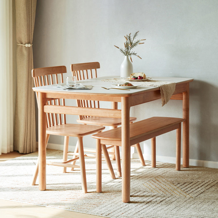 Solid Wood Frame Dining Table Rectangle Dinette Table for Home Clearhalo 'Dining Tables & Seating' 'Dining Tables' 'dining_table' 'furn' 'furn_dining_table' 'Furniture' 'Kitchen & Dining Furniture' 7178059