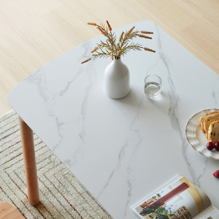 Solid Wood Frame Dining Table Rectangle Dinette Table for Home Clearhalo 'Dining Tables & Seating' 'Dining Tables' 'dining_table' 'furn' 'furn_dining_table' 'Furniture' 'Kitchen & Dining Furniture' 7178064