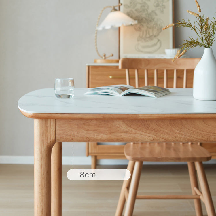 Solid Wood Frame Dining Table Rectangle Dinette Table for Home Clearhalo 'Dining Tables & Seating' 'Dining Tables' 'dining_table' 'furn' 'furn_dining_table' 'Furniture' 'Kitchen & Dining Furniture' 7178065