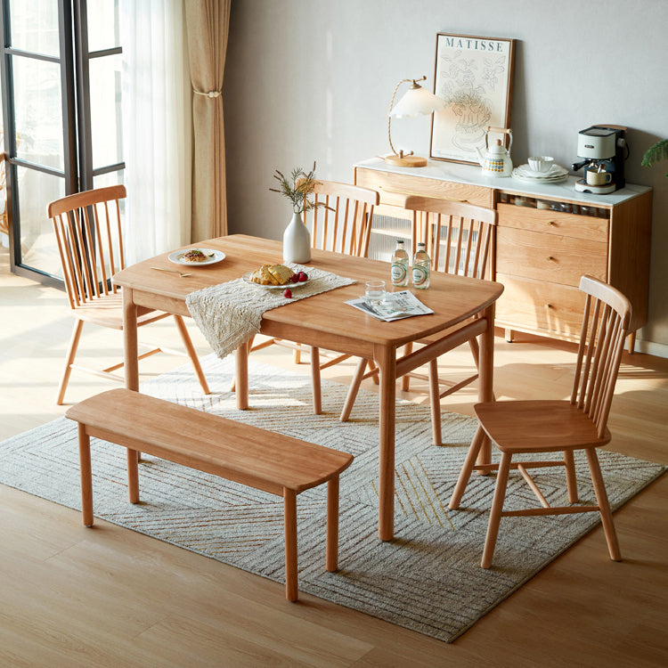 Solid Wood Frame Dining Table Rectangle Dinette Table for Home Clearhalo 'Dining Tables & Seating' 'Dining Tables' 'dining_table' 'furn' 'furn_dining_table' 'Furniture' 'Kitchen & Dining Furniture' 7178067