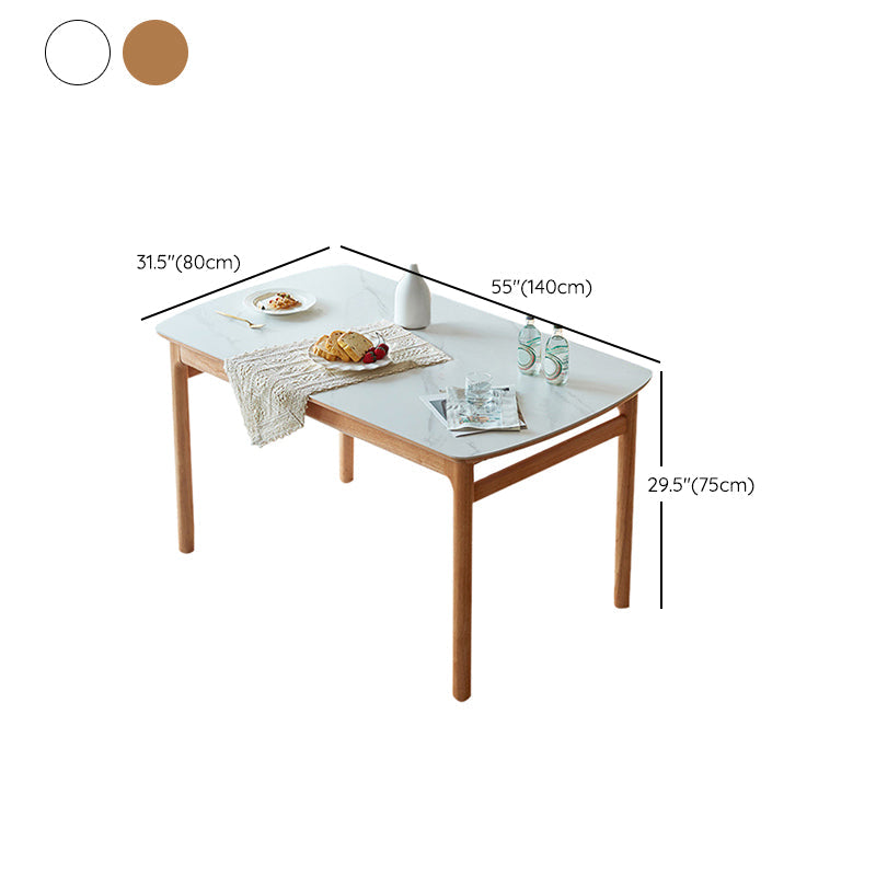 Solid Wood Frame Dining Table Rectangle Dinette Table for Home Clearhalo 'Dining Tables & Seating' 'Dining Tables' 'dining_table' 'furn' 'furn_dining_table' 'Furniture' 'Kitchen & Dining Furniture' 7178069