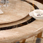 Table à manger en faux marbre, table de dîner sur pied rond pour salle à manger
