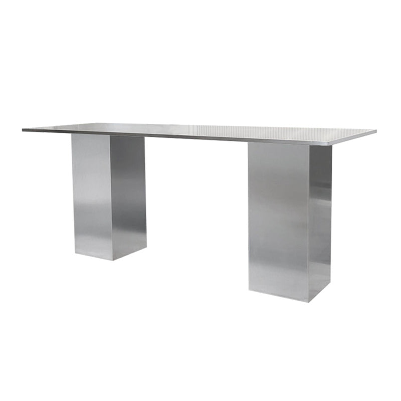 Stainless Steel Dining Table Rectangle Modern Dinner Table for Dining Room