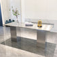 Stainless Steel Dining Table Rectangle Modern Dinner Table for Dining Room