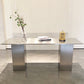 Stainless Steel Dining Table Rectangle Modern Dinner Table for Dining Room