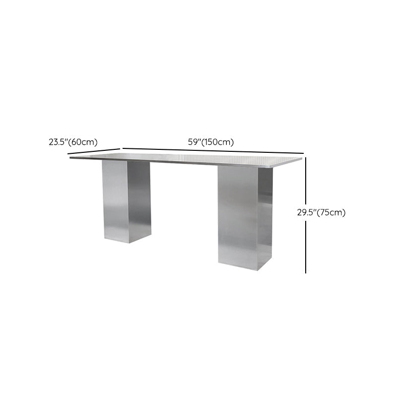 Stainless Steel Dining Table Rectangle Modern Dinner Table for Dining Room