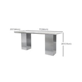 Stainless Steel Dining Table Rectangle Modern Dinner Table for Dining Room