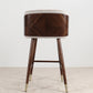 Scandinavian Solid Wood Bar Stool Backrest Counter Stool in Brown