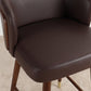 Scandinavian Solid Wood Bar Stool Backrest Counter Stool in Brown
