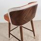 Scandinavian Solid Wood Bar Stool Backrest Counter Stool in Brown