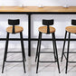 Sgabello da bar senza braccia da bar in stile industriale con gambe nere