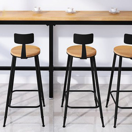 Industrial Style Iron Bar Stool Armless Bar Stool with Black Legs